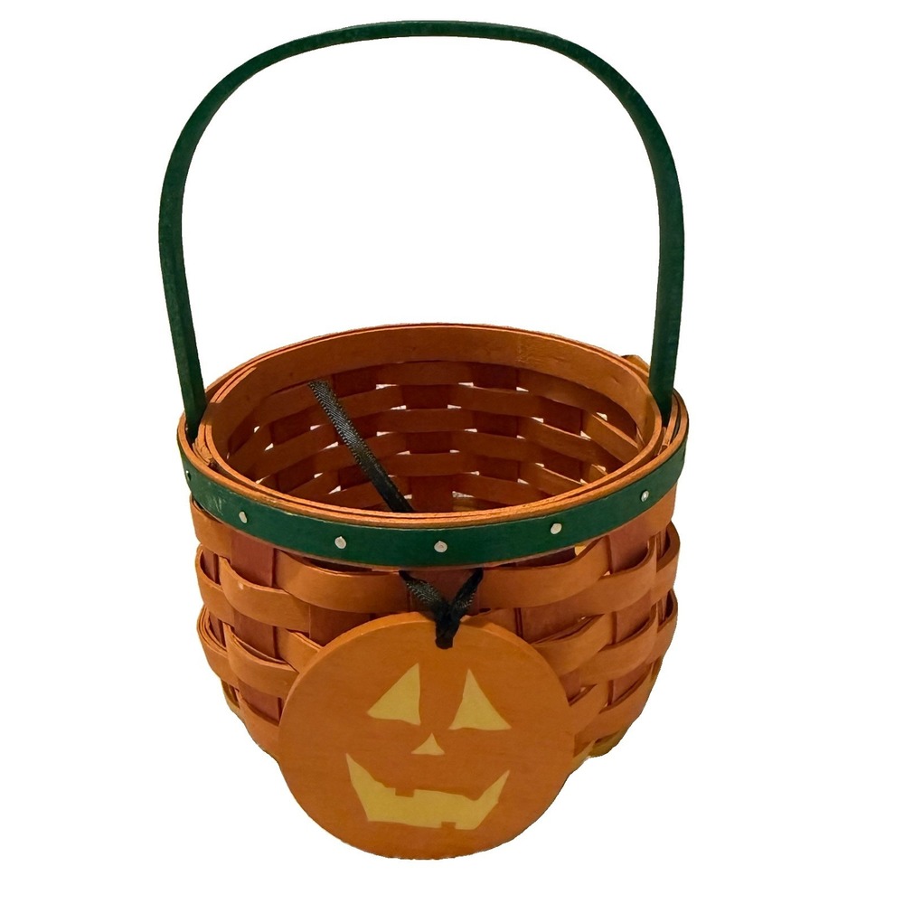 Longaberger 2015 Halloween Pumpkin Ghoulie Basket W/ Tie-On & Protector